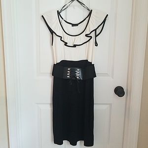 Venus Black and White Dress